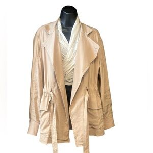 VINCE Drapey Linen-blend Jacket Vo78891254 Sz XS